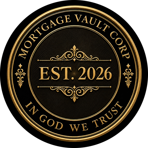 Mortgage Vault Corp. seal: In God We Trust, established 2026